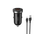 XO car charger CC56 PD 30W QC 1x USB 1x USB-C black + USB - Lightning cable - ledmania.gr