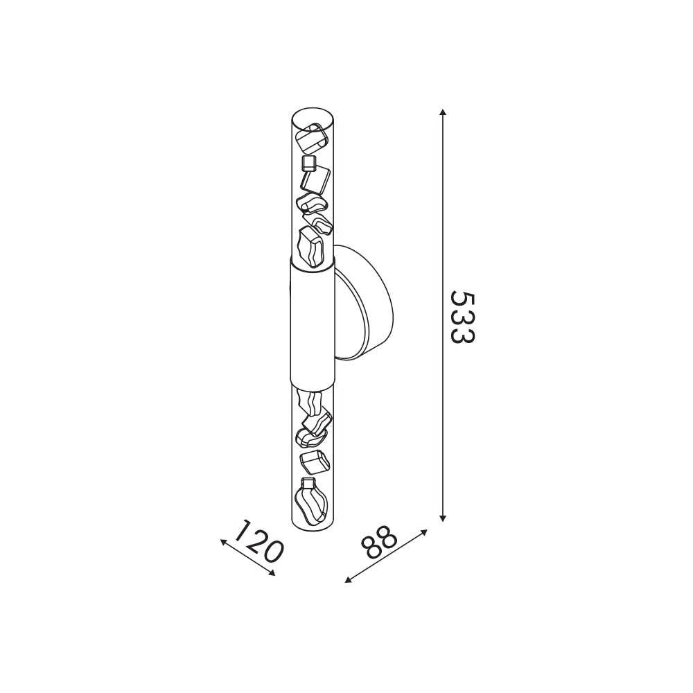 OASIS-ΦΩΤΙΣΤΙΚΟ ΕΠΙΤΟΙΧΟ ΧΑΛΚΙΝΟ ΑΛΟΥΜΙΝΙΟΥ LED COB 13W CCT 650LM IP20 120X88X533MM