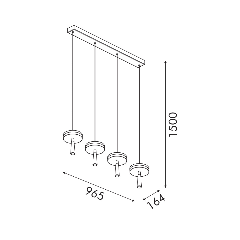 ASIAN-ΦΩΤΙΣΤΙΚΟ ΚΡΕΜΑΣΤΟ 4ΦΩΤΟ ΑΜΜΩΔΕΣ ΜΑΥΡΟ ΑΛΟΥΜΙΝΙΟΥ LED SMD 42W CCT 2730LM IP20 965X164X1500MM