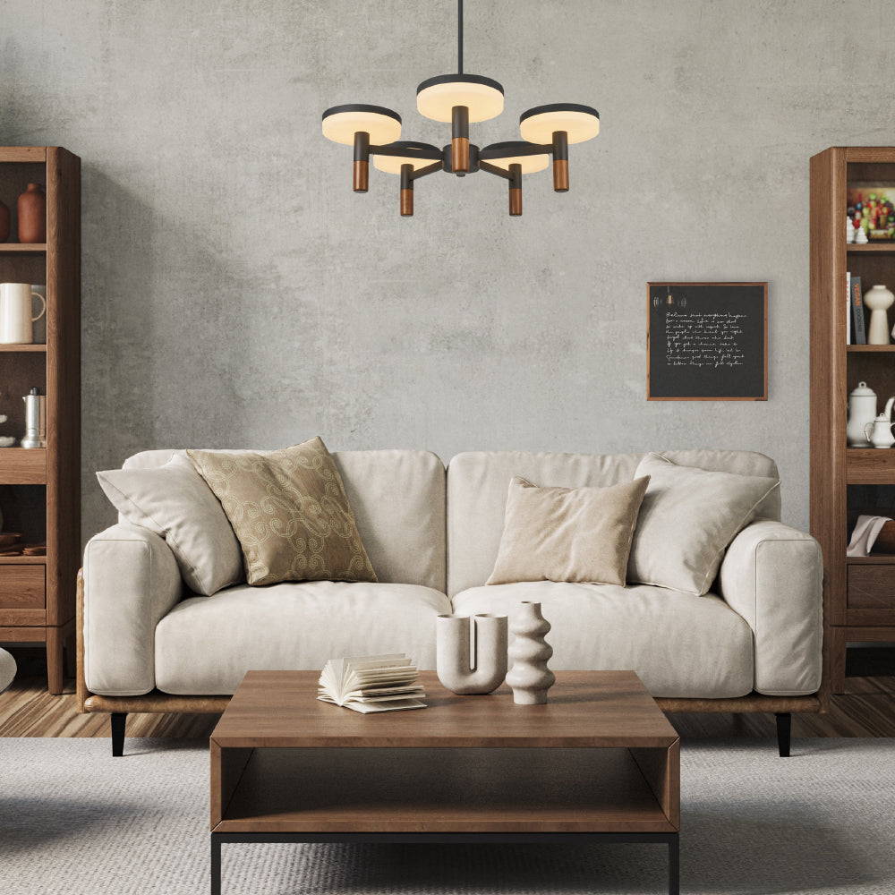 ASIAN-ΦΩΤΙΣΤΙΚΟ ΚΡΕΜΑΣΤΟ 5ΑΦΩΤΟ ΑΜΜΩΔΕΣ ΜΑΥΡΟ ΑΛΟΥΜΙΝΙΟΥ LED SMD 52W CCT 3380LM IP20 600X330-1230MM