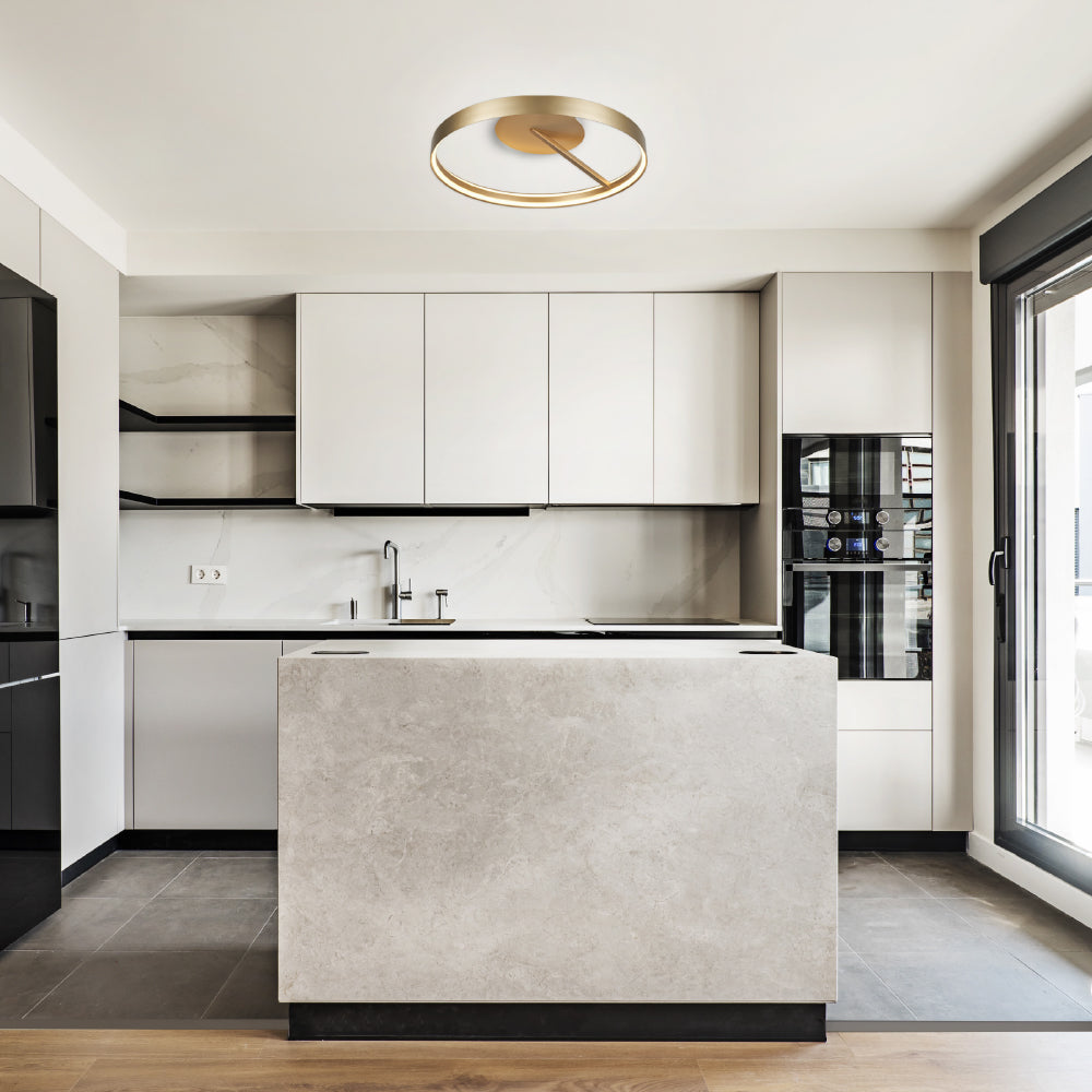 ROLLIE-ΦΩΤΙΣΤΙΚΟ ΟΡΟΦΗΣ ΧΡΥΣΟ ΑΛΟΥΜΙΝΙΟΥ LED SMD 42W CCT 2100LM IP20 Φ576X145MM