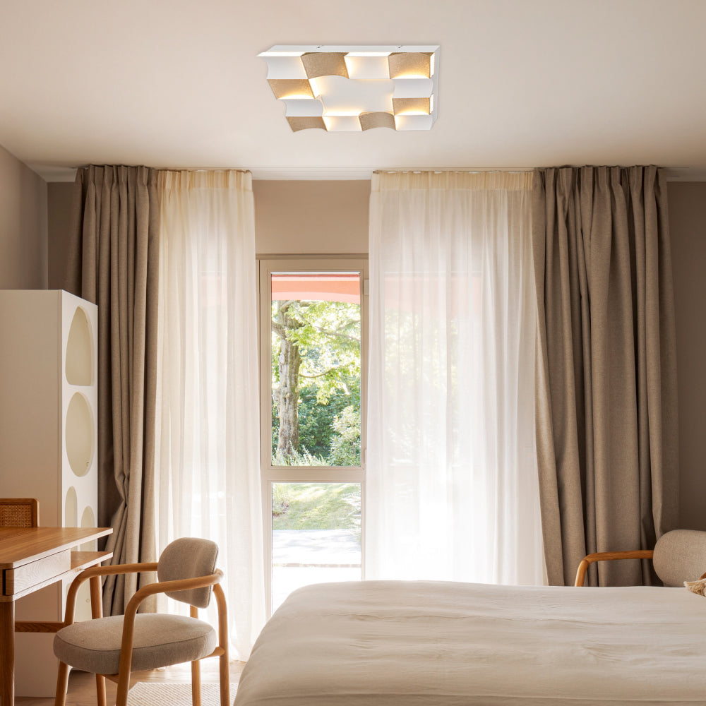 CHESSY-ΦΩΤΙΣΤΙΚΟ ΟΡΟΦΗΣ ΧΡΥΣΟ ΑΜΜΩΔΕΣ ΛΕΥΚΟ ΑΛΟΥΜΙΝΙΟΥ LED SMD 63W CCT 3150Lm IP20 422X422X55MM