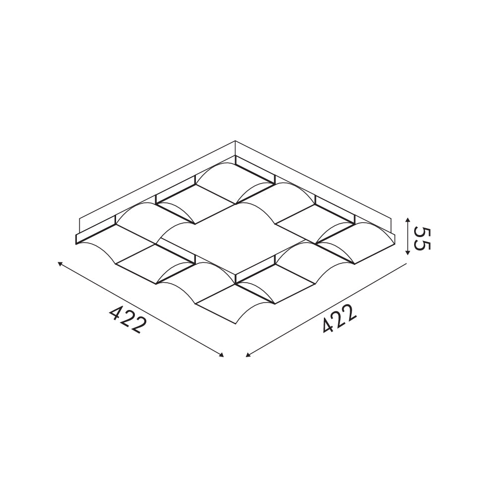 CHESSY-ΦΩΤΙΣΤΙΚΟ ΟΡΟΦΗΣ ΧΡΥΣΟ ΑΜΜΩΔΕΣ ΛΕΥΚΟ ΑΛΟΥΜΙΝΙΟΥ LED SMD 63W CCT 3150Lm IP20 422X422X55MM
