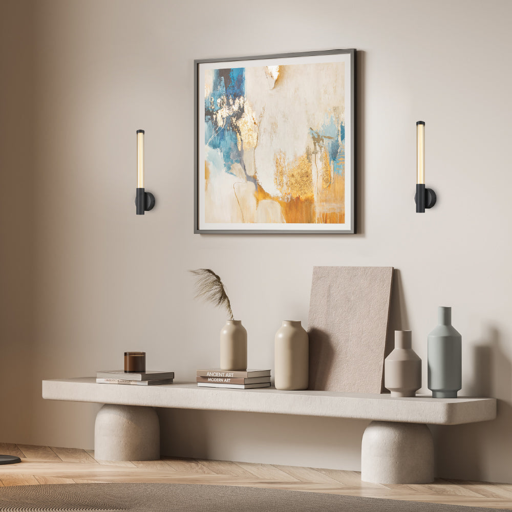 CANDELERA-ΦΩΤΙΣΤΙΚΟ ΕΠΙΤΟΙΧΟ ΑΜΜΩΔΕΣ ΜΑΥΡΟ ΑΛΟΥΜΙΝΙΟΥ LED SMD 7W CCT 490LM IP20 100X85X440MM