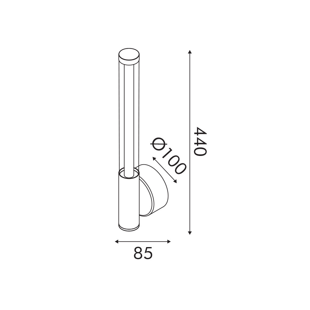 CANDELERA-ΦΩΤΙΣΤΙΚΟ ΕΠΙΤΟΙΧΟ ΑΜΜΩΔΕΣ ΜΑΥΡΟ ΑΛΟΥΜΙΝΙΟΥ LED SMD 7W CCT 490LM IP20 100X85X440MM