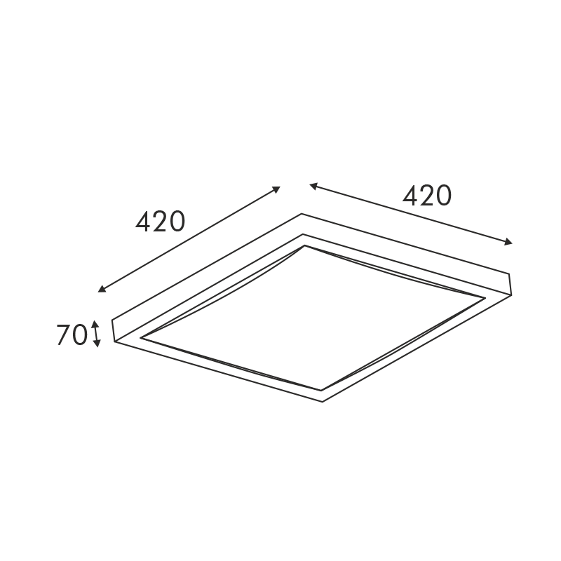 ΠΛΑΦΟΝΙΕΡΑ ΑΚΡΥΛΙΚΗ ΤΕΤΡΑΓΩΝΗ 3ΧΕ27 42Χ42Χ7CM INDIANA - ledmania.gr