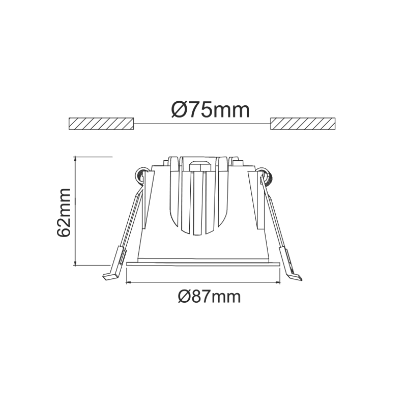 LED ΛΕΥΚΟ ΧΩΝΕΥΤΟ ΦΩΤΙΣΤΙΚΟ 10W 3000K 1050Lm 40° IP44 230V AC Ra80 Φ87*62MM 5YRS