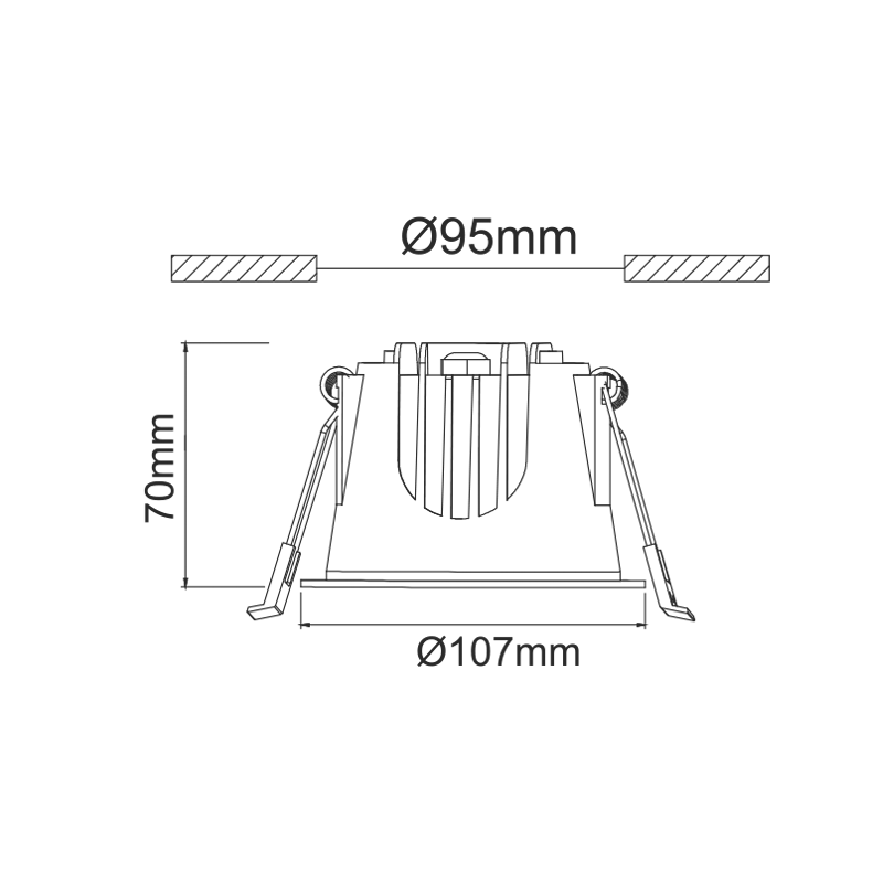 LED ΛΕΥΚΟ ΧΩΝΕΥΤΟ ΦΩΤΙΣΤΙΚΟ 20W 6500K 2300Lm 40° IP44 230V AC Ra80 Φ107*70MM 5YRS