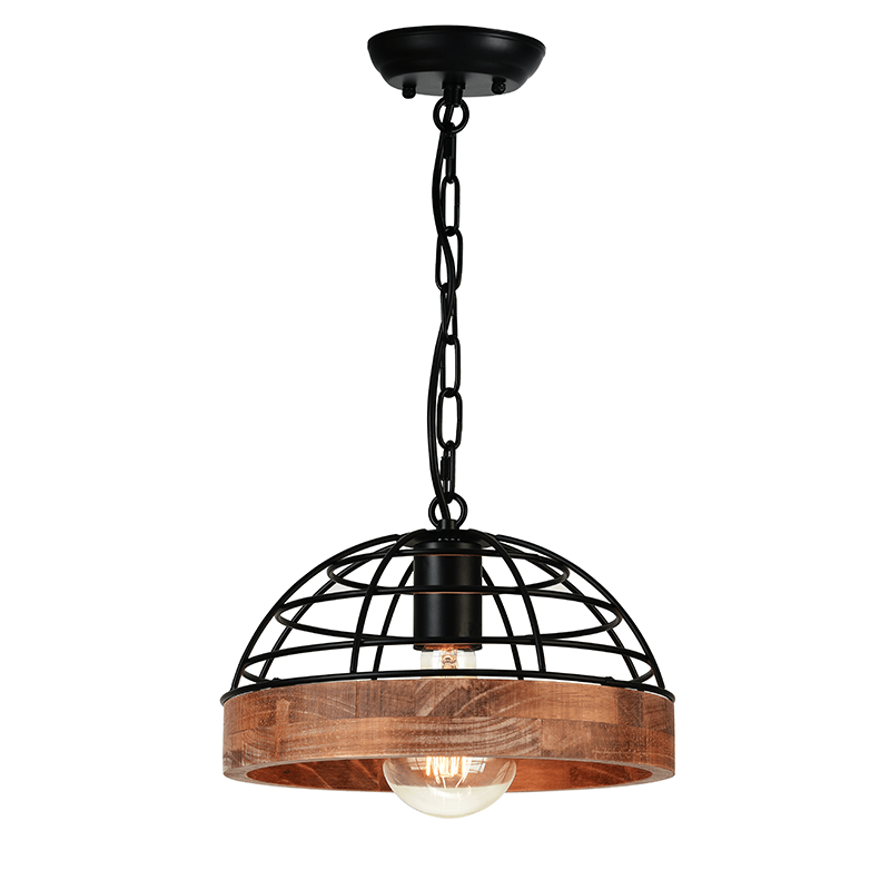 ^ΚΡΕΜΑΣΤΟ Φ/Σ 1ΧΕ27 ΞΥΛΟ+ΜΑΥΡΟ ΜΕΤΑΛΛΟ D26XH120CM TESLA - ledmania.gr