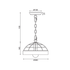 ^ΚΡΕΜΑΣΤΟ Φ/Σ 1ΧΕ27 ΞΥΛΟ+ΜΑΥΡΟ ΜΕΤΑΛΛΟ D26XH120CM TESLA - ledmania.gr