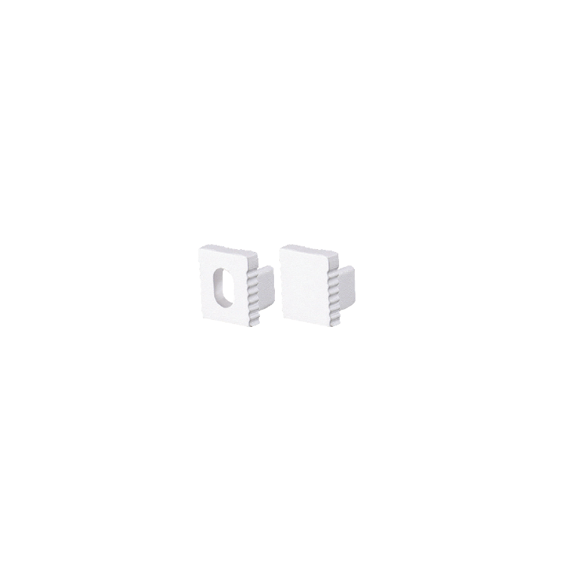 SET OF WHITE PLASTIC END CAPS FOR P178 1PC WITH HOLE & 1PC WITHOUT HOLE