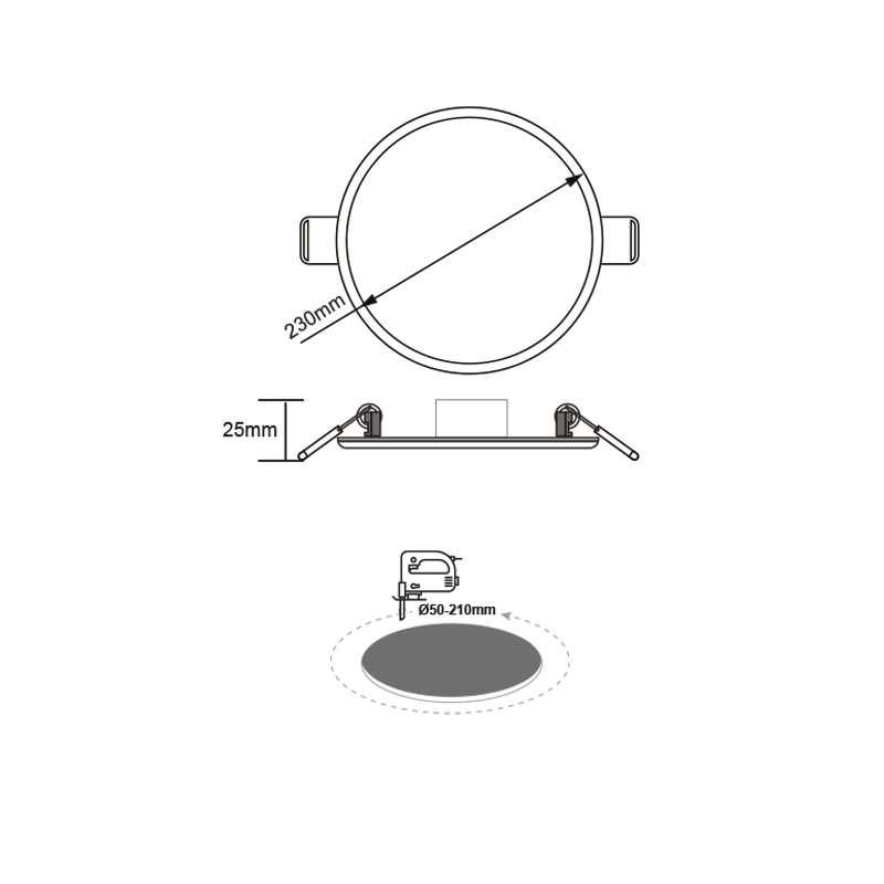 FLEX W ROUND LED SLMPANEL 19W 4000K 1500Lm 230V Φ50-210 120° - ledmania.gr
