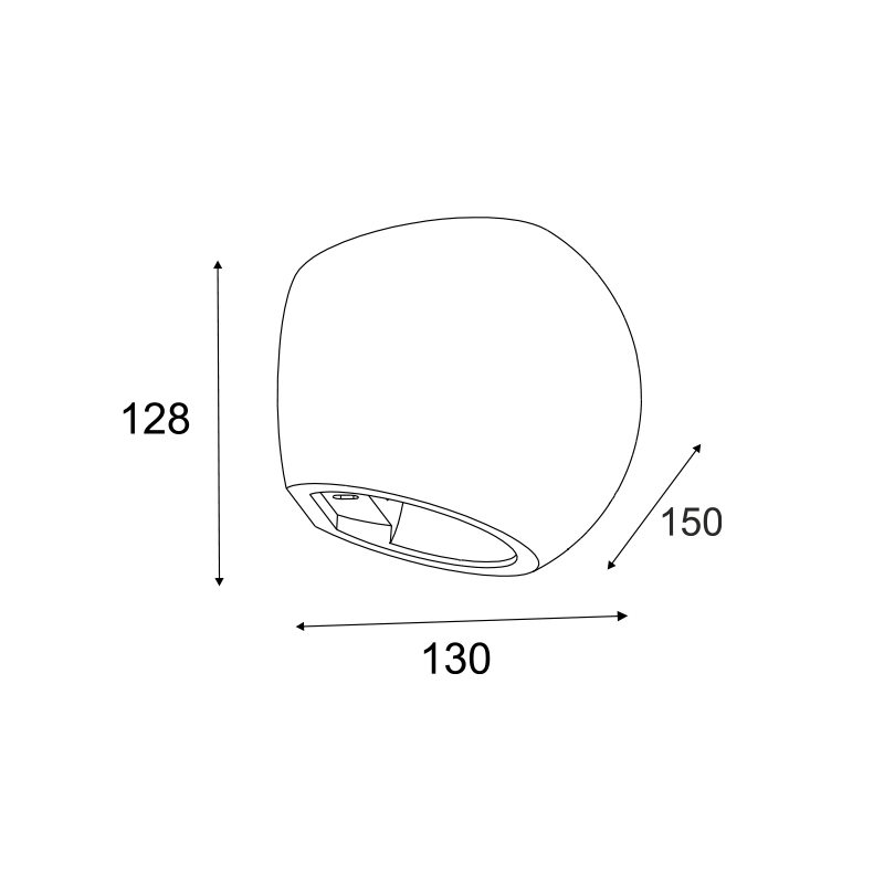 ^ΓΥΨΙΝΟ ΕΠΙΤΟΙΧΟ Φ/Σ 1XG9 IBON Φ15x13x12,8CM - ledmania.gr