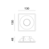 Trimless Remy Τετράγωνο Γύψινο Χωνευτό Σποτ με Ντουί GU10 σε Λευκό χρώμα 13x13cm
