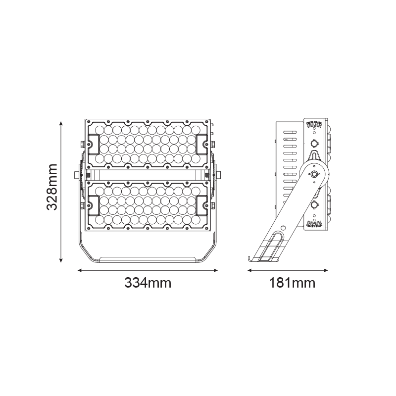 LED HIGH POWER FLOOD LUMINAIRE 240W, 37200LM, 5000K, 60°, 230V AC , IP66, IK10