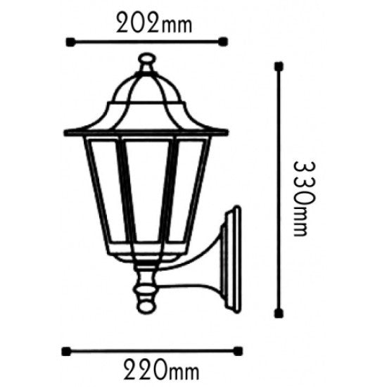 ΦΑΝΑΡΙ ΤΟΙΧΟΥ ΠΡΑΣΙΝΟ ΜΑΥΡΟ ΙΡ44 Ε27 60W ΠΑΝΩ - ledmania.gr