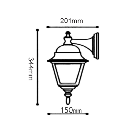ΦΑΝΑΡΙ ΤΟΙΧΟΥ ΧΡΥΣΟ ΜΑΥΡΟ ΙΡ45 Ε27 60W ΚΑΤΩ - ledmania.gr