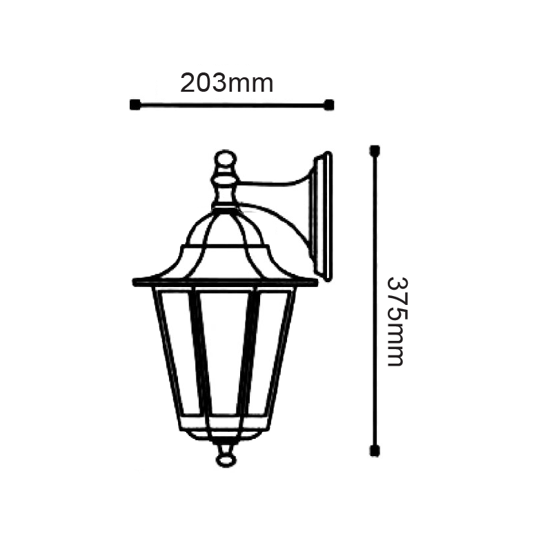 ΦΑΝΑΡΙ ΤΟΙΧΟΥ ΧΡΥΣΟ ΜΑΥΡΟ ΙΡ44 Ε27 60W ΚΑΤΩ - ledmania.gr