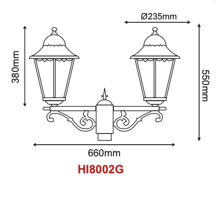 ΦΑΝΑΡΙ ΚΟΛΩΝΑΣ ΓΚΡΙ ΔΙΠΛΟ Φ60 RAL7016M - ledmania.gr