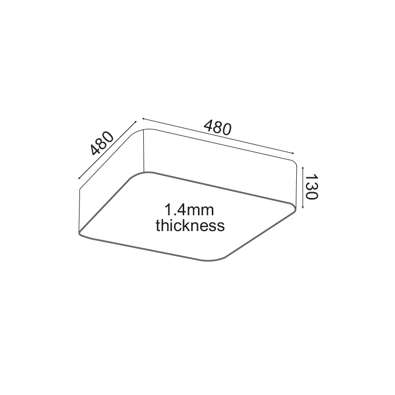 ΟΡΟΦΗΣ Φ/Σ LED 40W 4000LM CCT ΜΑΥΡΟ ΜΕΤ/ΚΟ 48X48XH13CM EMERY