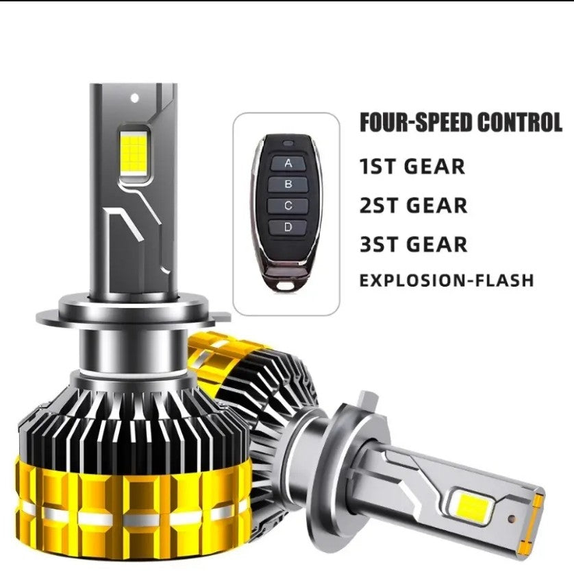 H7 30000Lm Canbus με Remote Control 130W-75W-55W-Flashing Led Αυτοκινήτων Headlight 4575 Chip Ψυχρό Λευκό-Σετ 2τεμ