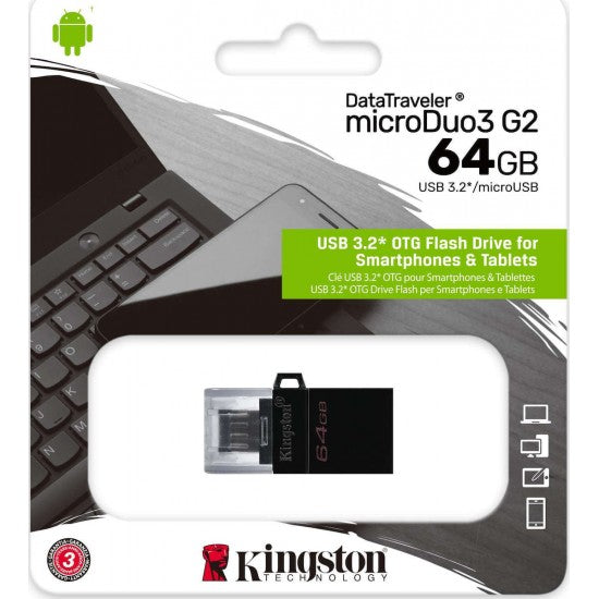 KINGSTON DATATRAVELER MICRODUO G2 64GB USB 3.0 DTDUO3G2/64GB
