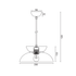 ΚΡΕΜΑΣΤΟ Φ/Σ 1ΧΕ27 ΛΕΥΚΟ ΜΕΤΑΛΛΙΚΟ D29XH120CM AEOLUS - ledmania.gr