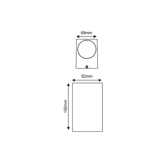 ^GU10 WALL LUMINAIRE 230V AC RUSTY IP65  MAX.2X35W