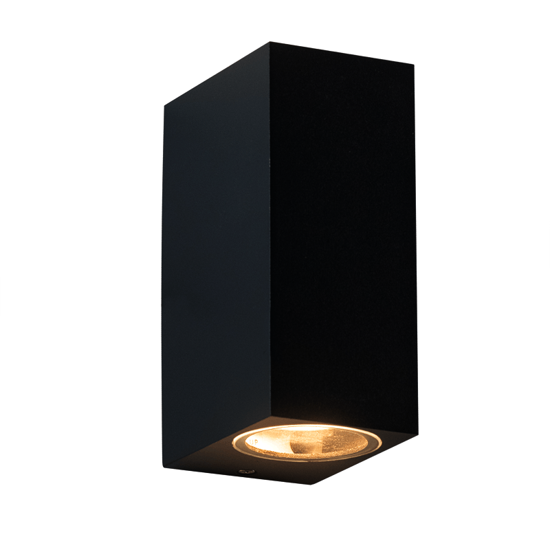 GU10 WALL LUMINAIRE 230V AC SAND BLACK IP65 MAX.2X35W