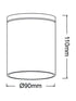 GU10  ROUND CEILING LUMINAIRE 230V AC BLACK IP65 GU10 MAX.35W
