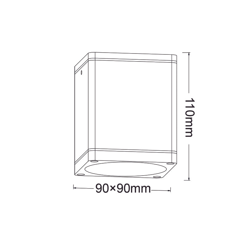 ^GU10  SQUARE CEILING LUMINAIRE 230V AC DARK GREY IP65 GU10 MAX.35W - ledmania.gr