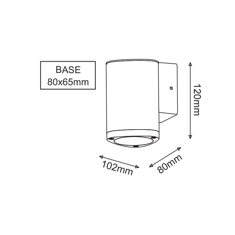 ^LED HP WALL LUMINAIRE 3W 150LM 50° 230V AC 3.000K DARK GREY CRI80 IP54 30.000HRS - ledmania.gr