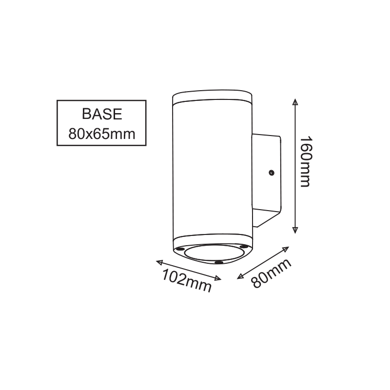 ^LED HP WALL LUMINAIRE 6W 300LM 50° 230V AC 3.000K DARK GREY CRI80 IP54 30.000HRS - ledmania.gr