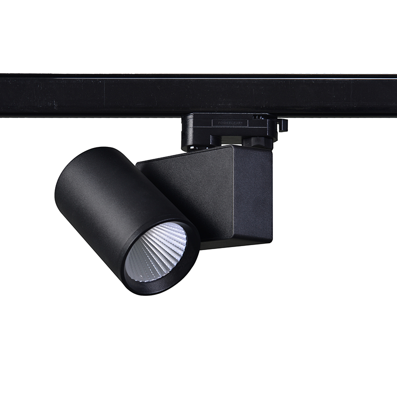 SAND BLACK LED TRACK LUMINAIRE 20W 3000K 3-PHASE 38° 2200LM 230V AC Ra80 5YRS - ledmania.gr