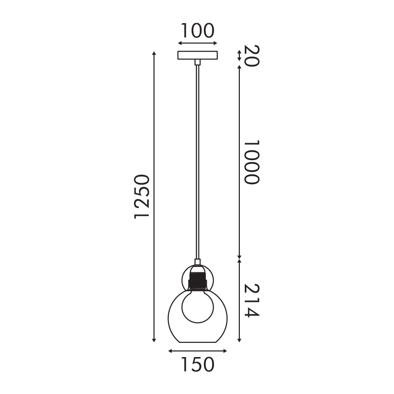 JULIETTE-ΦΩΤΙΣΤΙΚΟ ΚΡΕΜΑΣΤΟ ΟΡΕΙΧΑΛΚΙΝΟ ΓΥΑΛΙΝΟ ΣΥΜΒΑΤΙΚΟ ΙΡ20 1xΕ27 150XH1250mm - ledmania.gr
