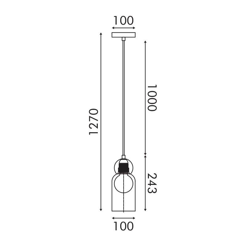 JULIETTE-ΦΩΤΙΣΤΙΚΟ ΚΡΕΜΑΣΤΟ ΜΑΥΡΟ ΓΥΑΛΙΝΟ ΣΥΜΒΑΤΙΚΟ ΙΡ20 1xΕ27 100xH1270mm - ledmania.gr