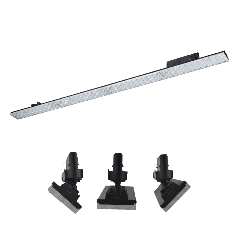 BLACK LED LINEAR MOVABLE TRACK LUMINAIRE 40W 4000K 3-PHASE 90° 5600LM 230V AC Ra90 L1144MM 5YRS - ledmania.gr