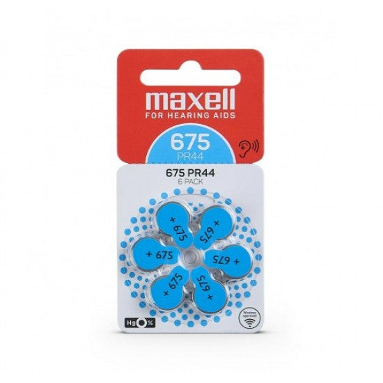 MAXELL PR675 / 44 / 675 ZINC-AIR ΜΠΑΤΑΡΙΕΣ ΑΚΟΥΣΤΙΚΩΝ ΒΑΡΗΚΟΙΑΣ 6ΤΜΧ