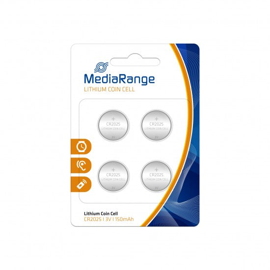 Μπαταρία Λιθίου MediaRange Coin Cells CR2025 3V (4 Pack)