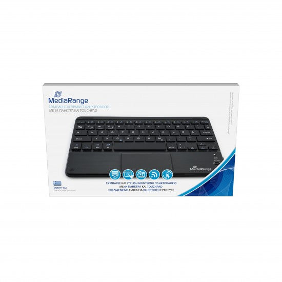 MediaRange Compact-sized Bluetooth Keyboard with 78 ultraflat keys and touchpad (Black) (MROS130-GR)