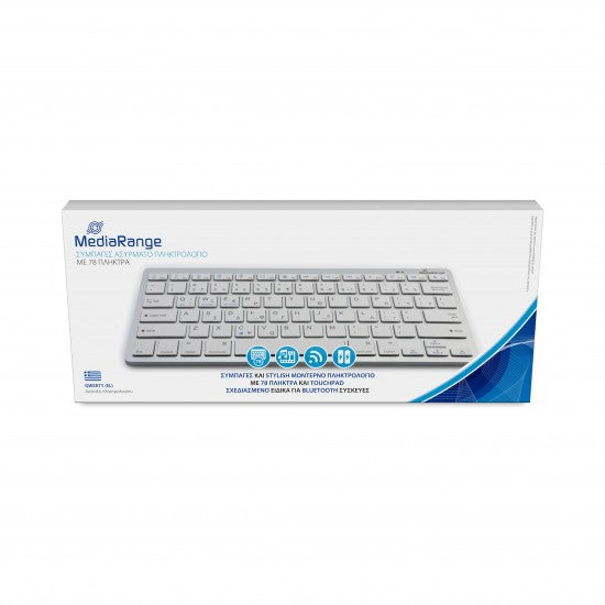 MediaRange Compact-sized Bluetooth 5.0 keyboard with 78 ultraflat keys Silver (MROS132-GR)