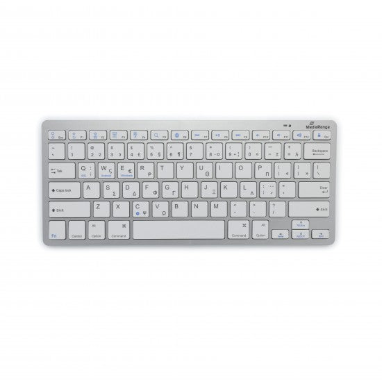 MediaRange Compact-sized Bluetooth 5.0 keyboard with 78 ultraflat keys Silver (MROS132-GR)