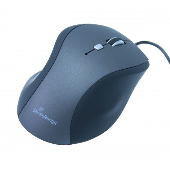 MediaRange Optical Mouse 800, 1200, 1600 and 2400 dpi (Black/Grey, Wired) (MROS202)