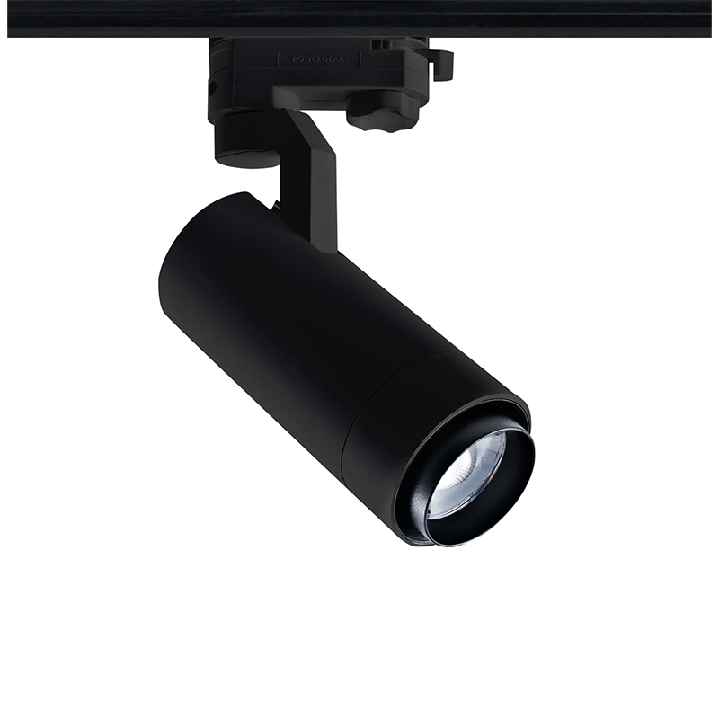 SAND BLACK LED ZOOMABLE TRACK LUMINAIRE 15W 3000K 3-PHASE 20-50° 1450LM MAX. 230V AC Ra80 5YRS - ledmania.gr