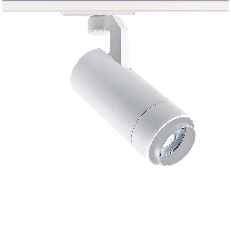 SAND WHITE LED ZOOMABLE TRACK LUMINAIRE 15W 3000K 1-PHASE 20-50° 1450LM MAX. 230V AC Ra80 5YRS - ledmania.gr