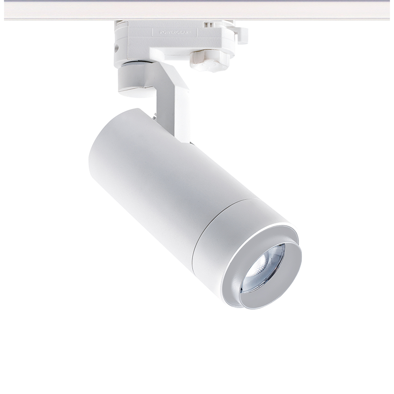 SAND WHITE LED ZOOMABLE TRACK LUMINAIRE 15W 3000K 3-PHASE 20-50° 1450LM MAX. 230V AC Ra80 5YRS - ledmania.gr