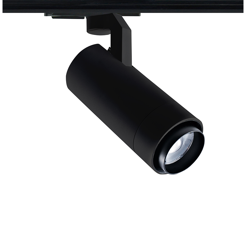 SAND BLACK LED ZOOMABLE TRACK LUMINAIRE 15W 4000K 1-PHASE 20-50° 1500LM MAX. 230V AC Ra80 5YRS - ledmania.gr