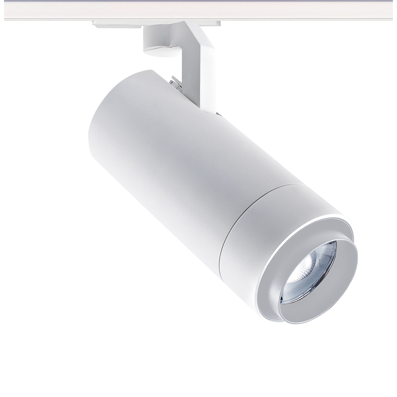 SAND WHITE LED ZOOMABLE TRACK LUMINAIRE 25W 3000K 1-PHASE 25-60° 2800LM MAX. 230V AC Ra80 5YRS - ledmania.gr