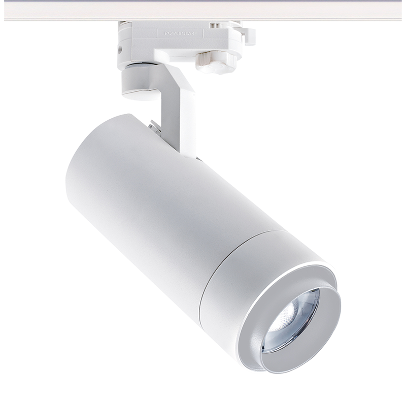 SAND WHITE LED ZOOMABLE TRACK LUMINAIRE 25W 3000K 3-PHASE 25-60° 2800LM MAX. 230V AC Ra80 5YRS - ledmania.gr