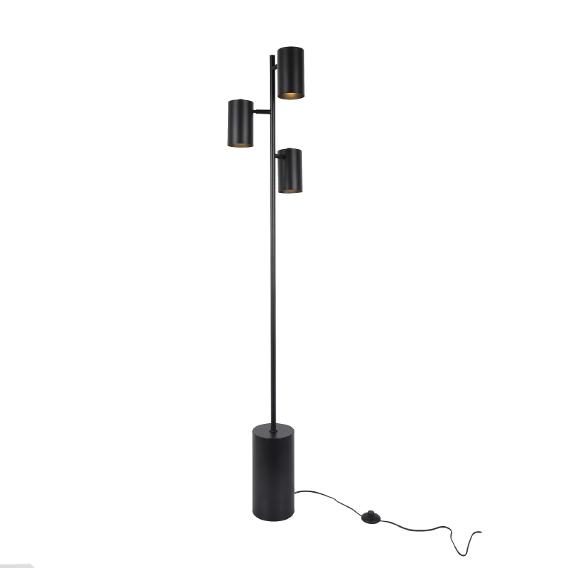 ΔΑΠΕΔΟΥ ΜΑΥΡΟ ΜΕΤΑΛΛΟ D15*H165cm 3ΧΕ27 KENNETH - ledmania.gr